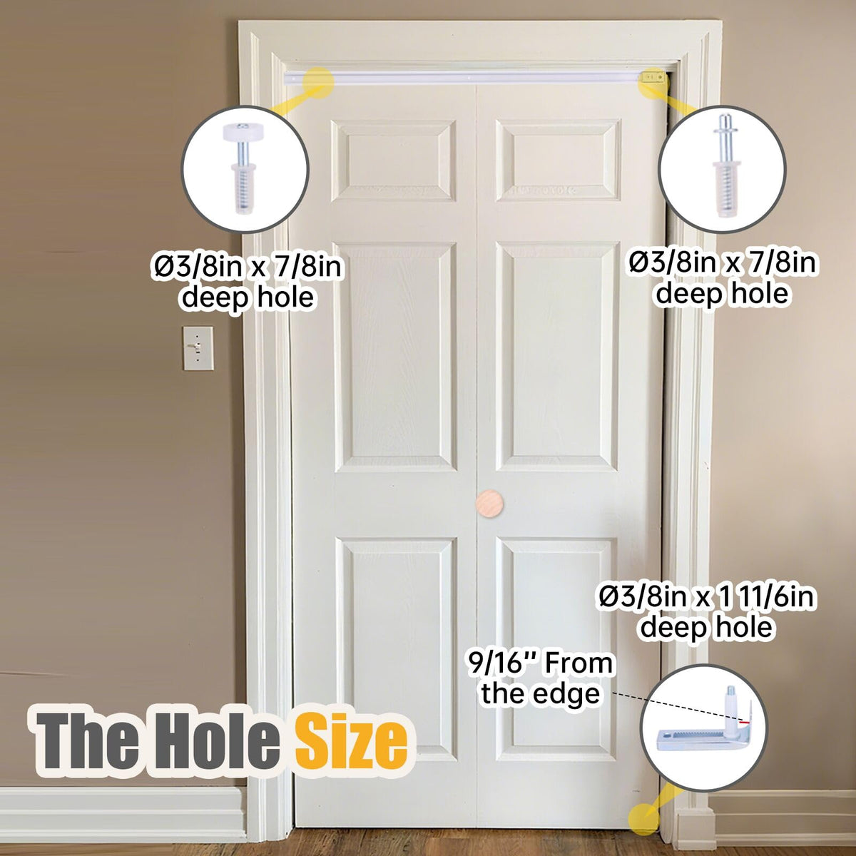 Lashow guide wheels installed on a door panel for steady gliding.