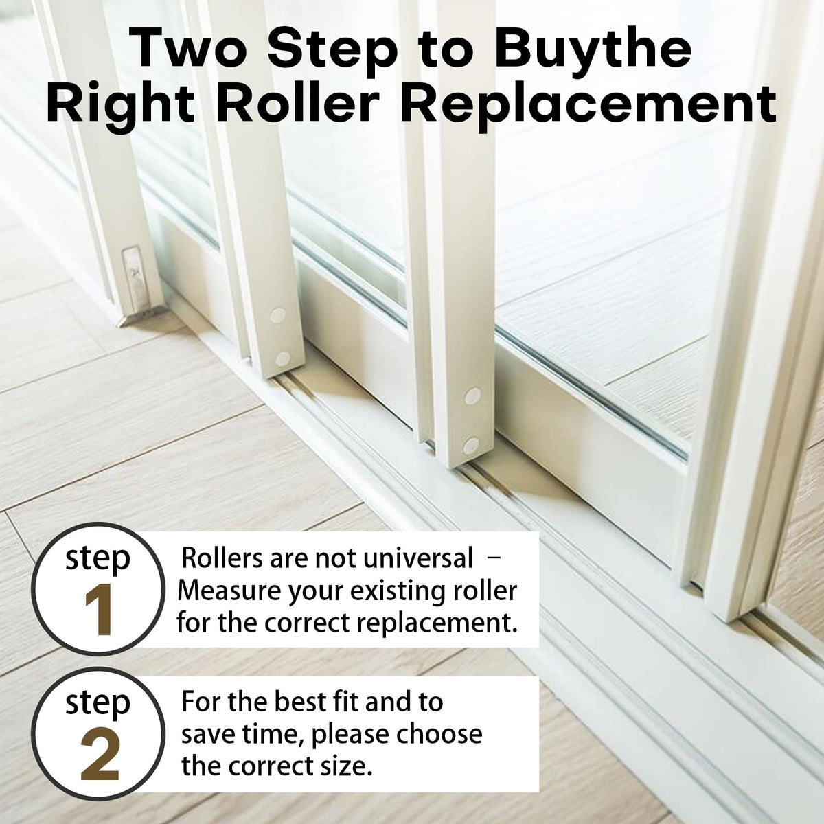 Lashow easy-install roller kit for quick, tool-free door restoration.