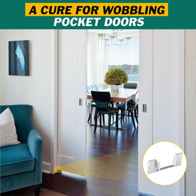 Lashow pocket door guide bottom package includes steel bracket and nylon guides for durability.