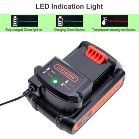 Lasica charger uses standard 110-120V input for convenient power access.