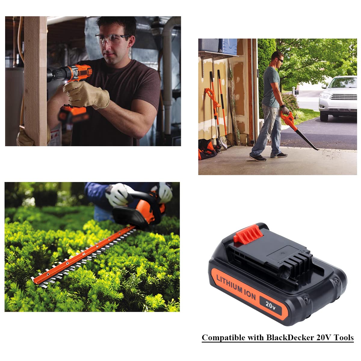 Lasica quick-charge 20V battery reduces downtime for faster work.