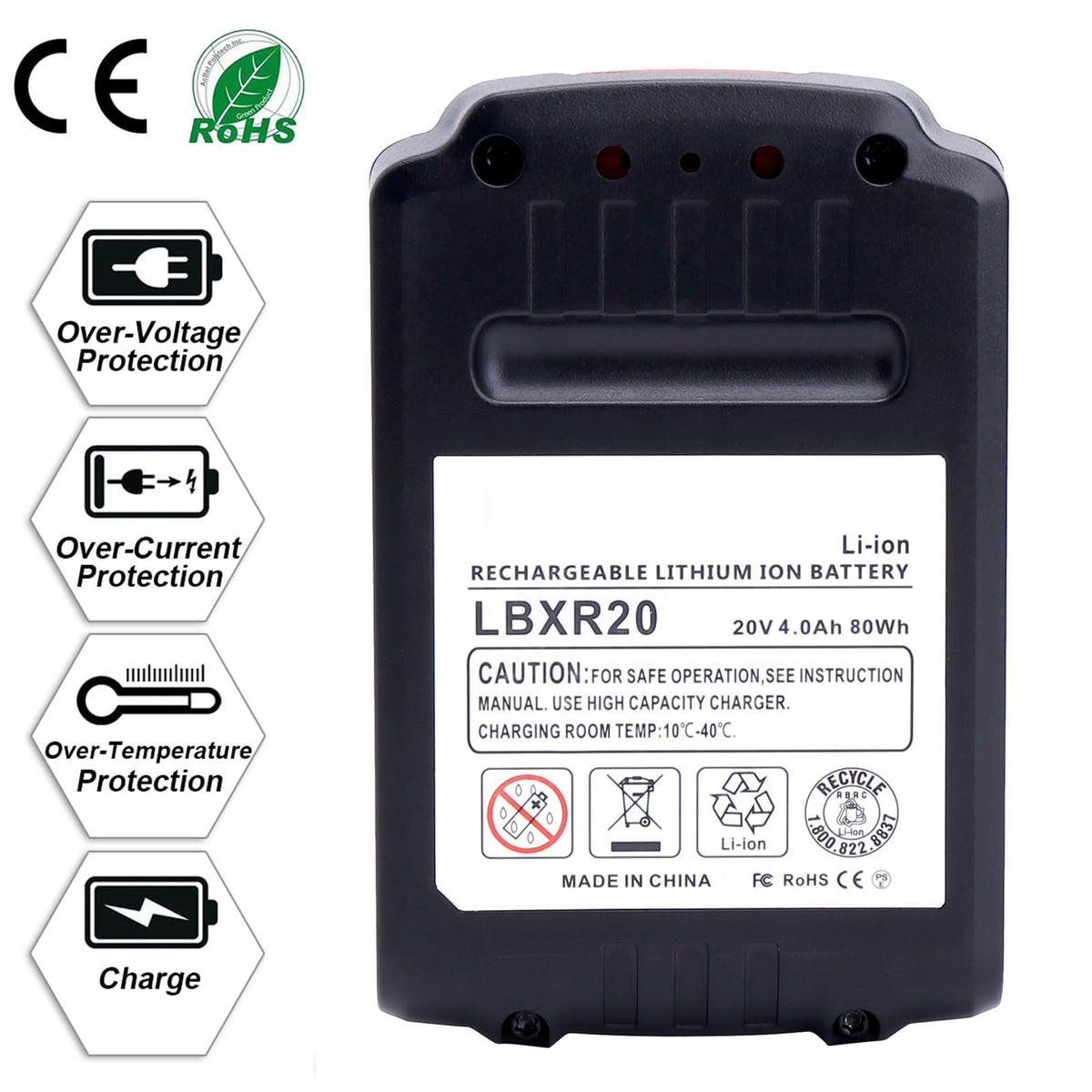 Lasica 80Wh Li-ion battery delivers steady power for outdoor tasks.