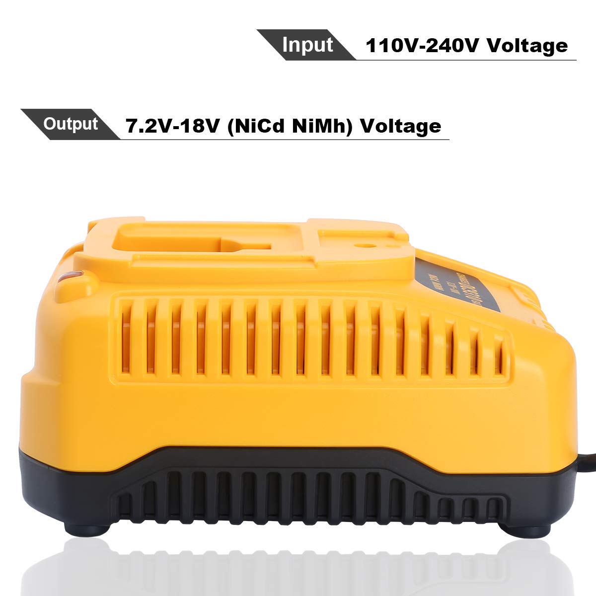 Lasica DC9310 back view highlights sturdy plug and global voltage compatibility.