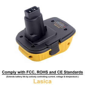 Lasica DCA1820 enables 18V tools to run on 20V Max batteries for extended use.