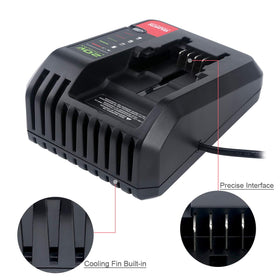 Diagnostic LED panel on Lasica charger communicates charge state.