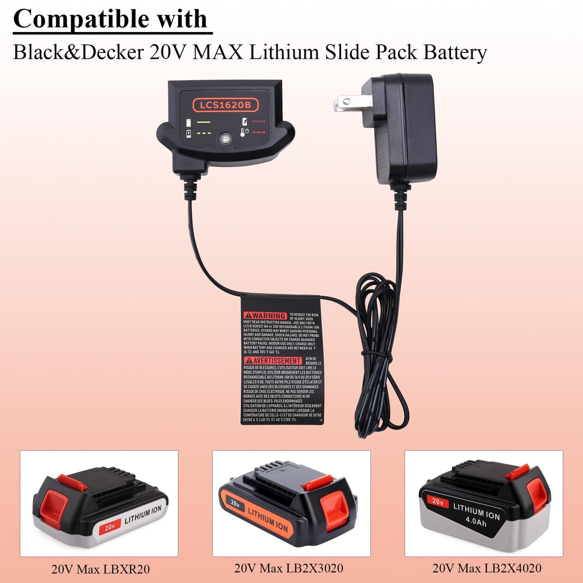 Lasica charger LED indicator shows charge status for easy monitoring.