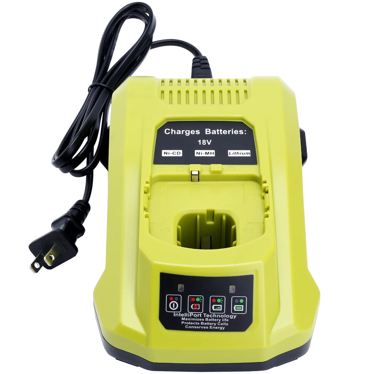 Lasica P117 charger front view ready for fast One+ battery charging.
