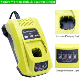 Lasica P117 charger with battery in slot ready to charge.