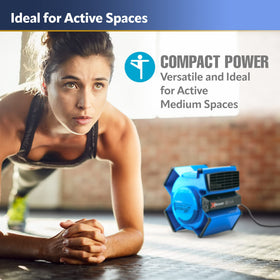 Lasko X-Blower compact design fits tight spaces like bedrooms and offices.
