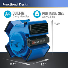 Lasko X-Blower three-speed settings for customizable cooling and ventilation.