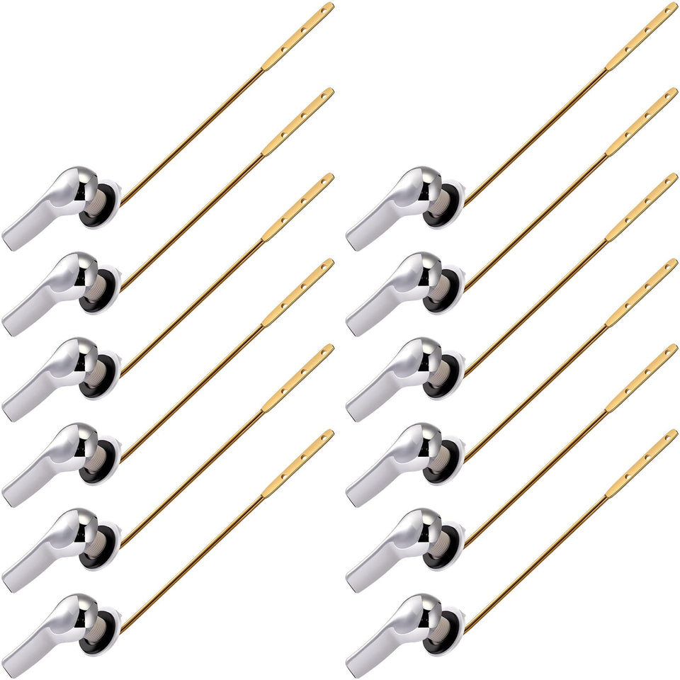 Lasnten 12-pack front-mount toilet flush levers for easy replacements and upgrades.