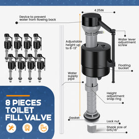 Lasnten adjustable-height fill valve fits 8–13 inches for wide compatibility.