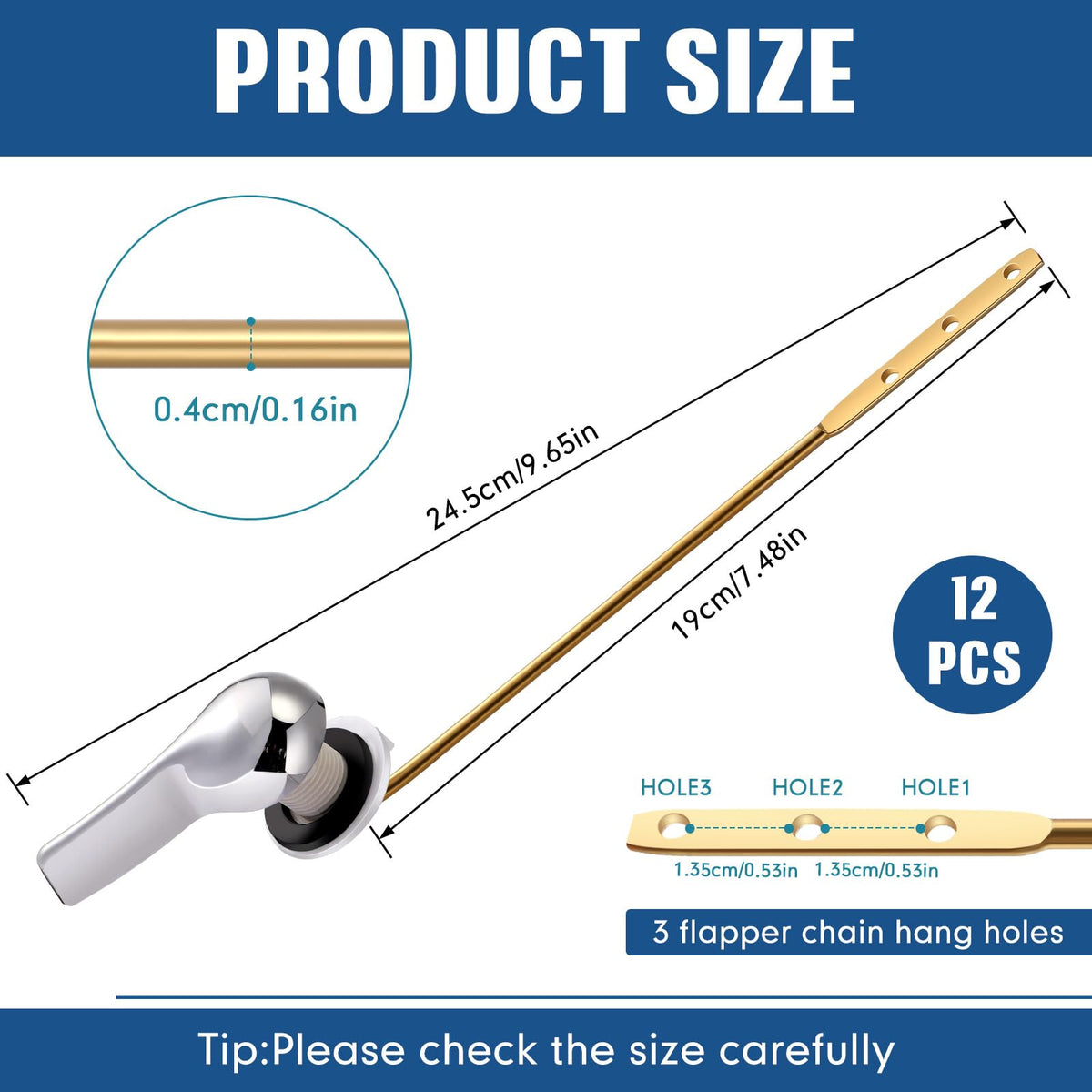 Lasnten brass flush-lever rod close-up shows durable construction and smooth operation.
