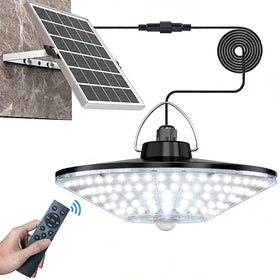 Latband Solar Shed Light 198LED front view illuminates sheds and garages clearly.
