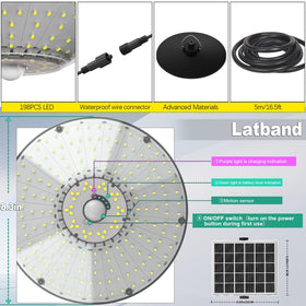 Latband Solar Shed Light IP65 weatherproof design withstands rain and snow.