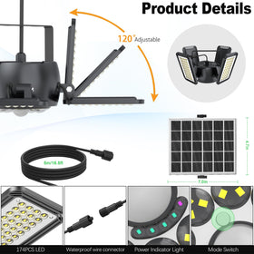 Latband solar shed light mode options for day and night use