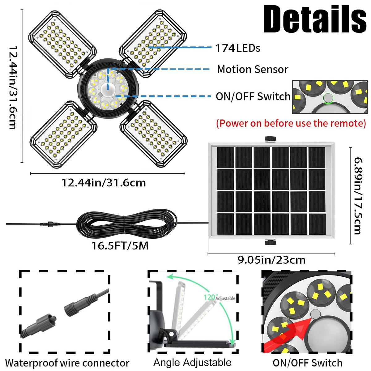 Latband Solar Shed Light: motion sensor activates at night for hands-free lighting.