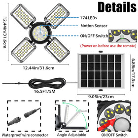Latband Solar Shed Light: motion sensor activates at night for hands-free lighting.