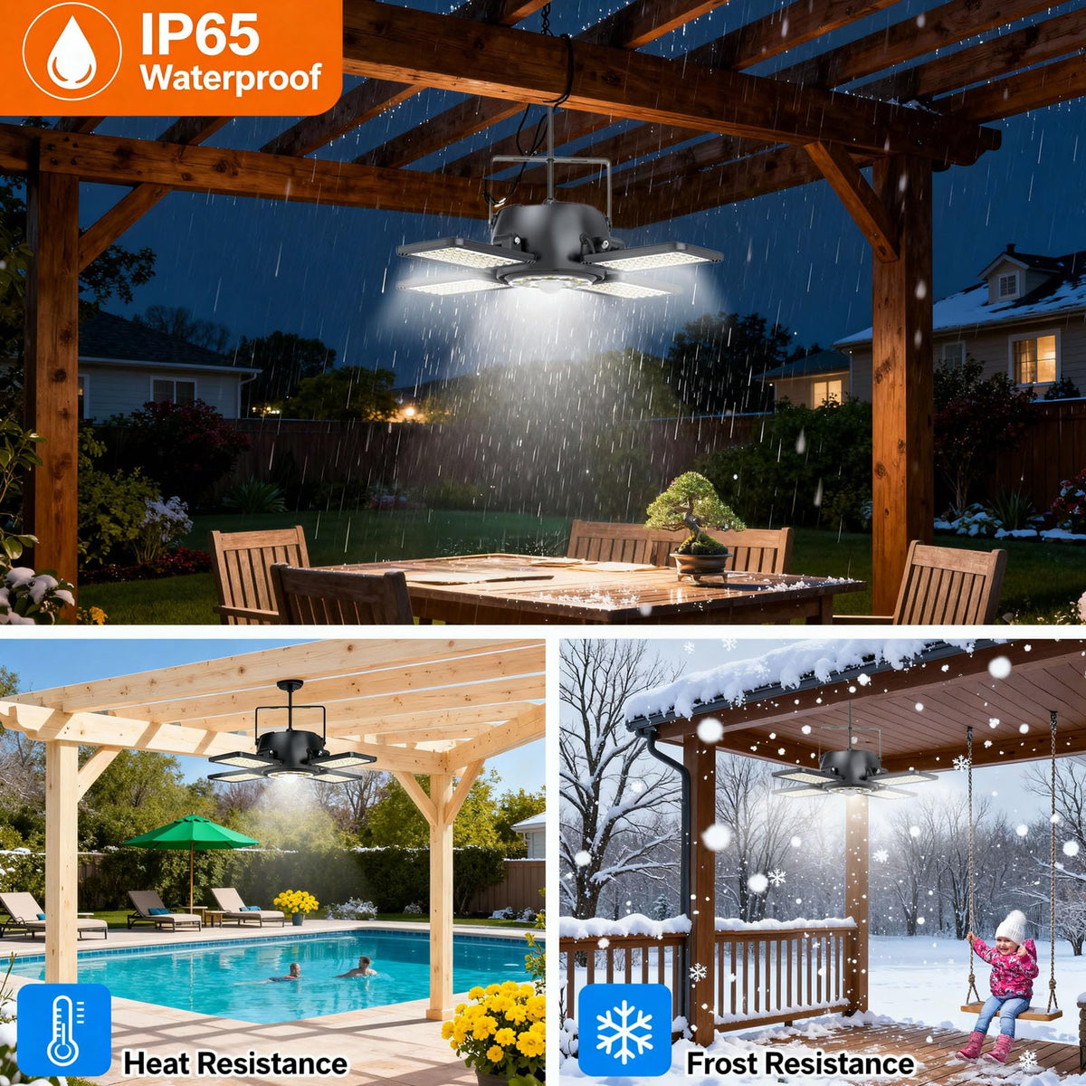 Latband Solar Shed Light: 4+1 heads for wider coverage.