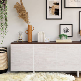 Lativo furniture liner offers seamless wood-grain look across shelves.