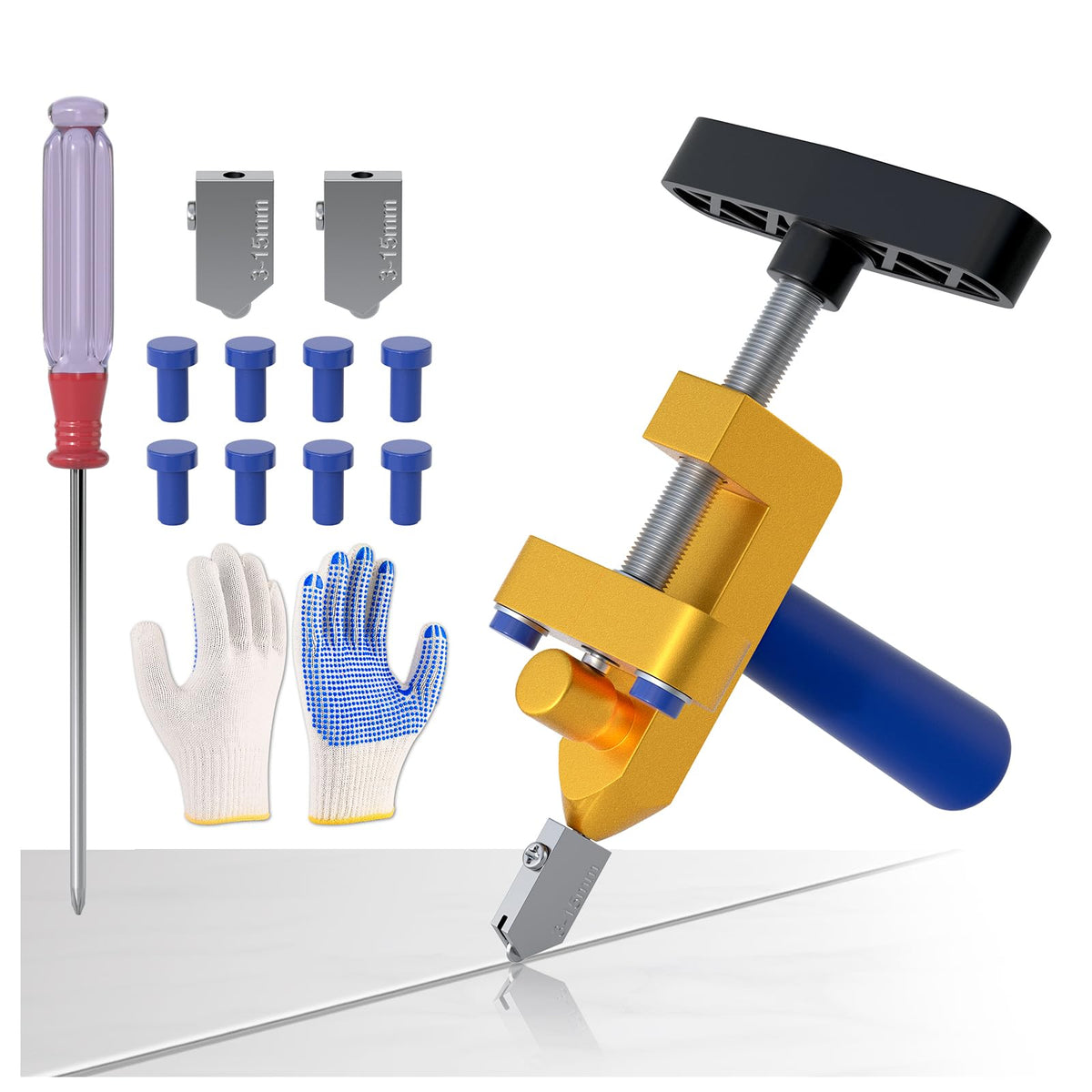 LATTHANT glass tile cutter with 3 tungsten steel blade for precise cuts.
