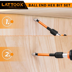 LATTOOK 2.5 inch bits fit tight spaces and angled screw driving