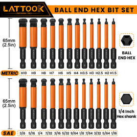 LATTOOK magnetic tipped hex bits guide screws precisely during fitting