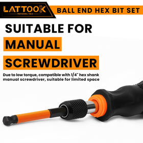 LATTOOK metric and SAE sizes cover common fasteners in home projects