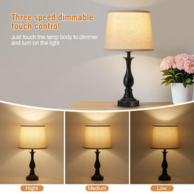 Lauag bedside lamps set of two enhances bedroom decor and night-time ambiance.