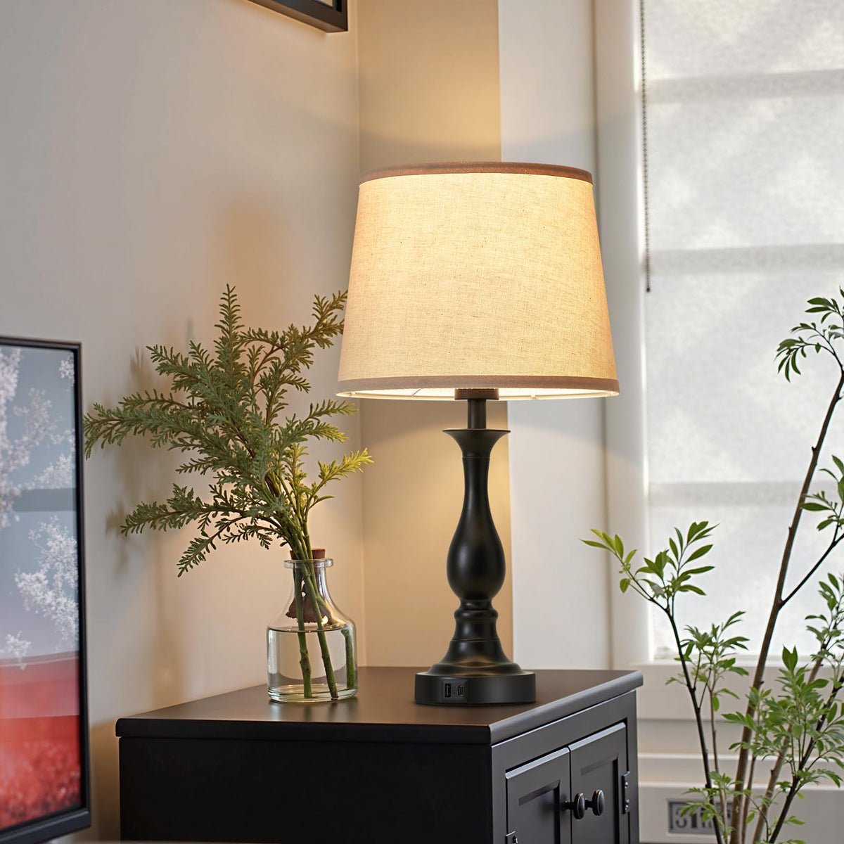 Lauag bedside lamps with easy plug-and-play installation.