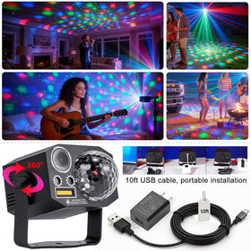 LAUCNPTY golden strobe light adds dramatic accents during transitions.