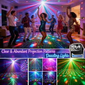 LAUCNPTY LED pattern lights showcase rotating colors to energize dance floors.