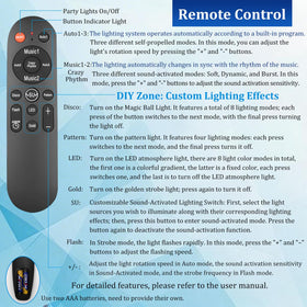 LAUCNPTY remote control enables easy mode switching from across the room.