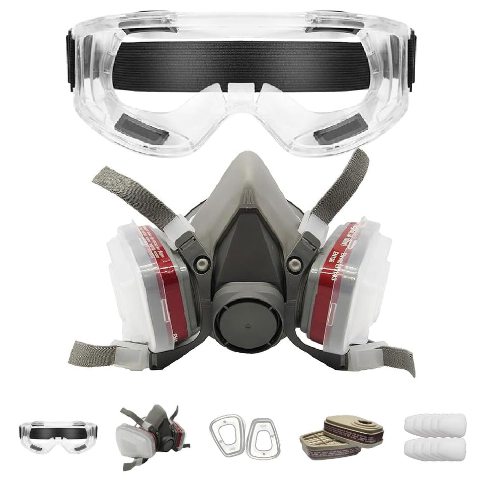 LAUCO premium respirator half face shield for gas paint and DIY projects