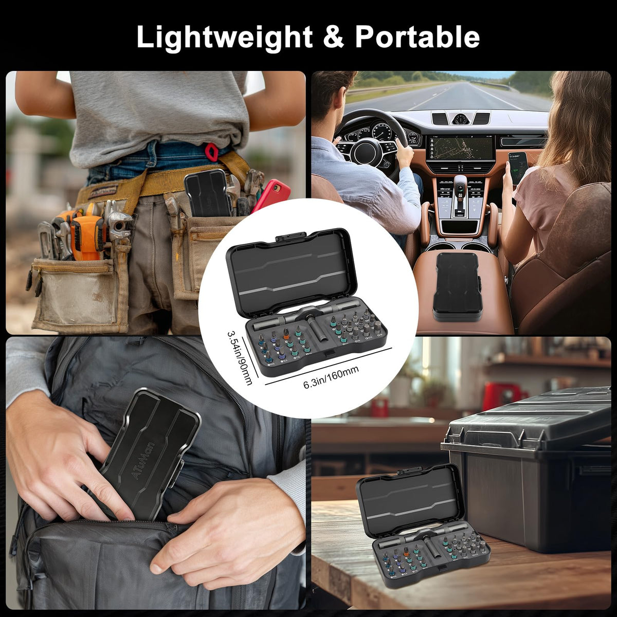 Laukowind durable aluminum handle and precision bits for electronics.