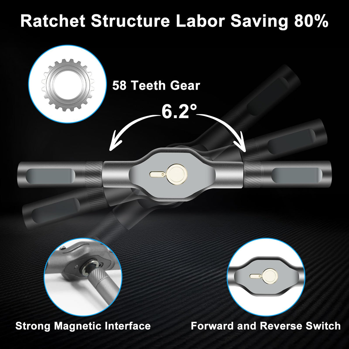 Laukowind lightweight screwdriver set at 342.5 g for easy portability.