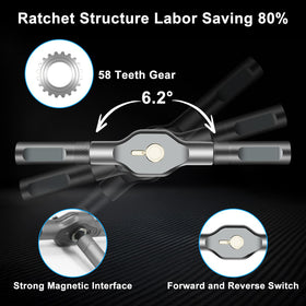 Laukowind lightweight screwdriver set at 342.5 g for easy portability.