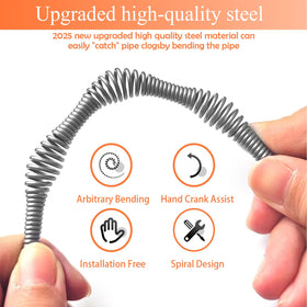 Launary kitchen-use drain snake for quick sink maintenance