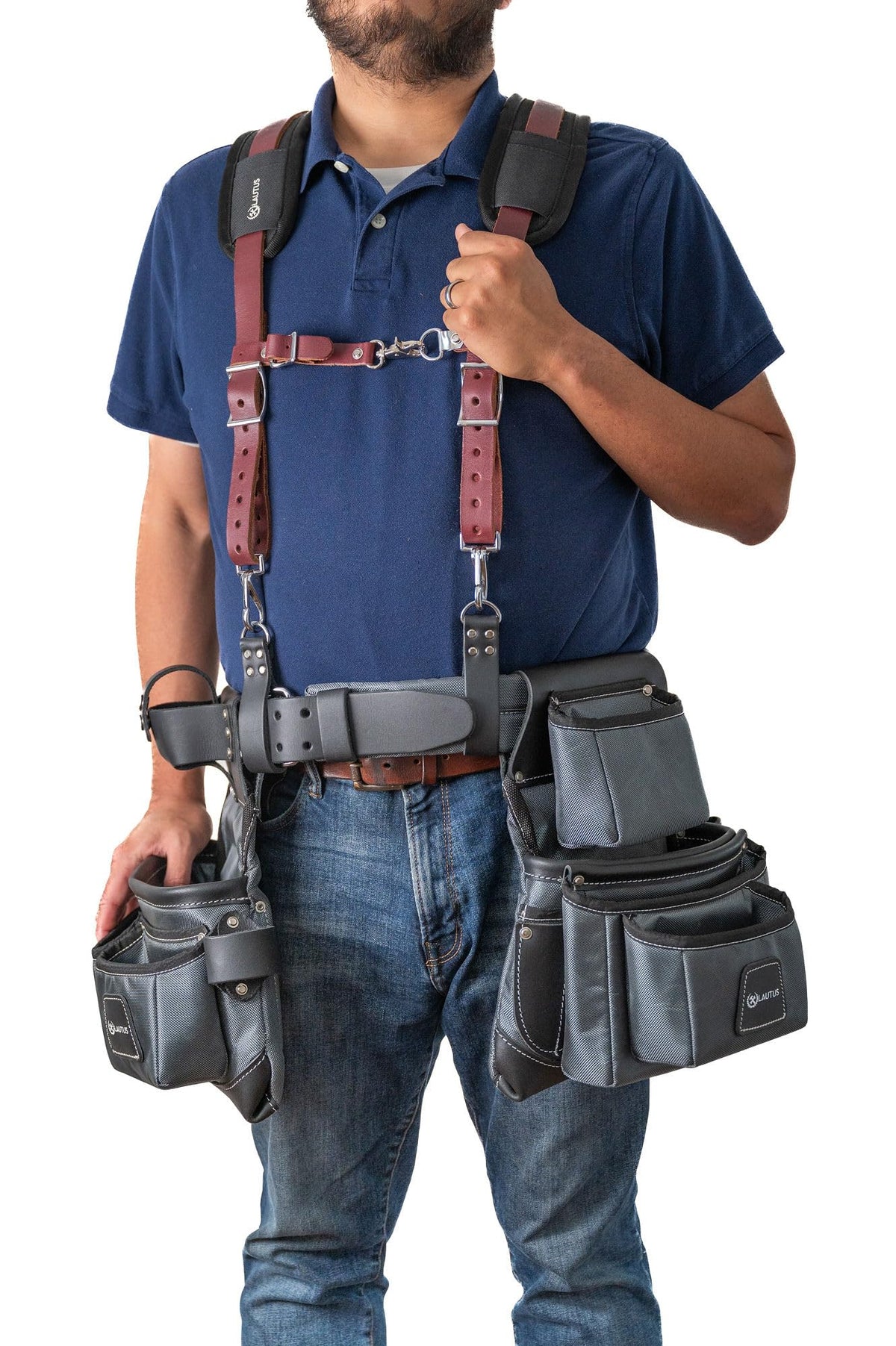 Handmade construction and rugged build of LAUTUS suspenders for robust use