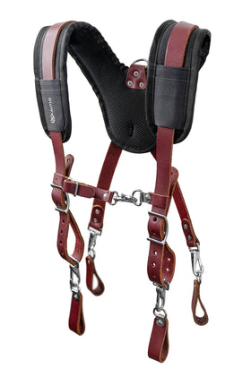 Durable steel hooks on LAUTUS suspenders for secure tool attachment