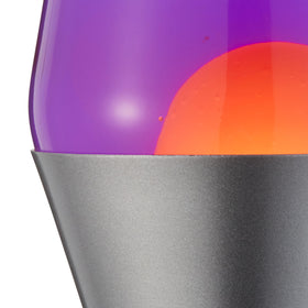 Lava Lamp Purple Sunset tabletop view showing mesmerizing motion on a coffee table.