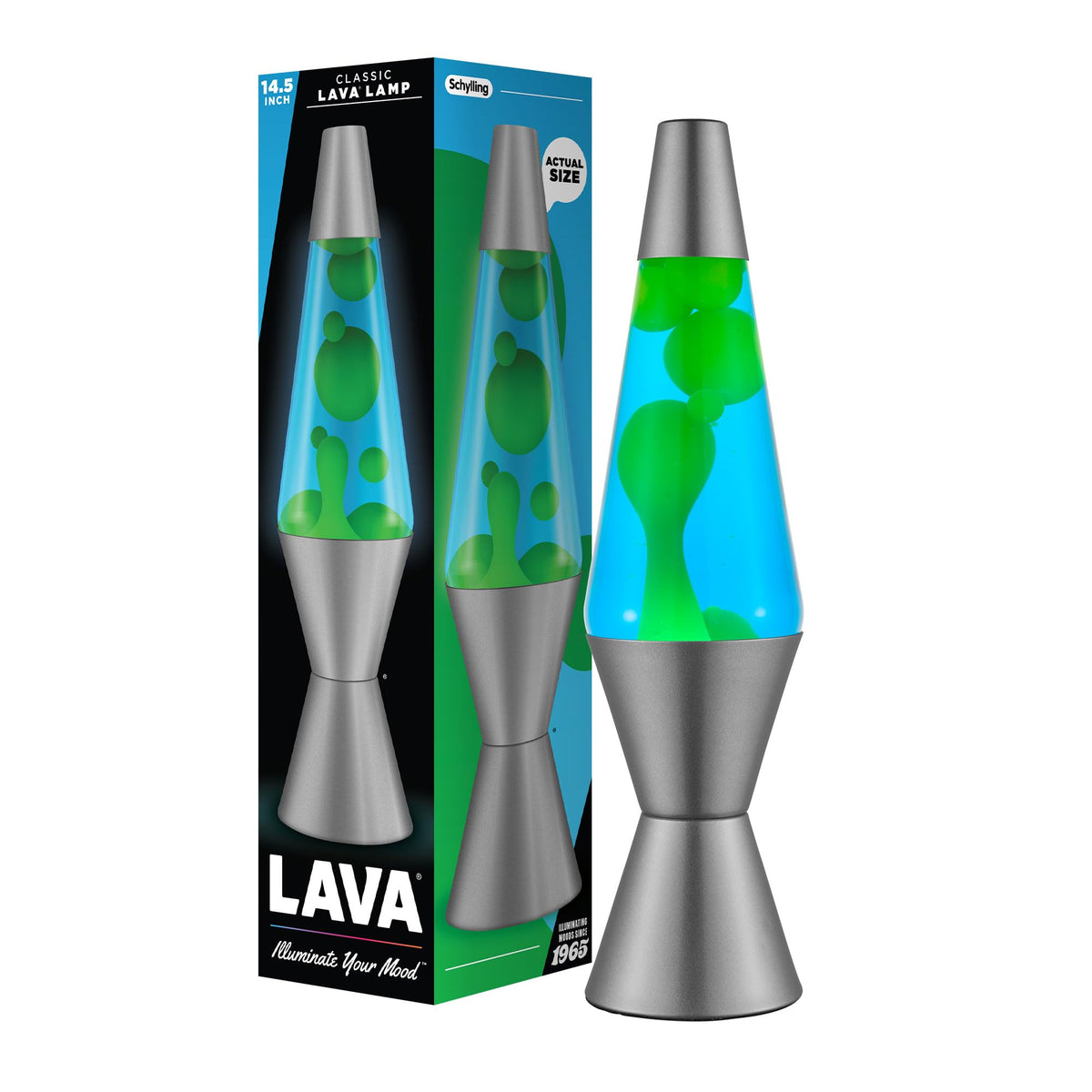 Lava Lamp Deep Ocean 14.5-inch enhances mood lighting with moving wax.