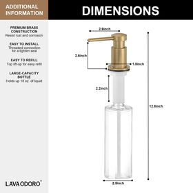 Lava Odoro 18 oz refillable bottle reduces refills at the sink
