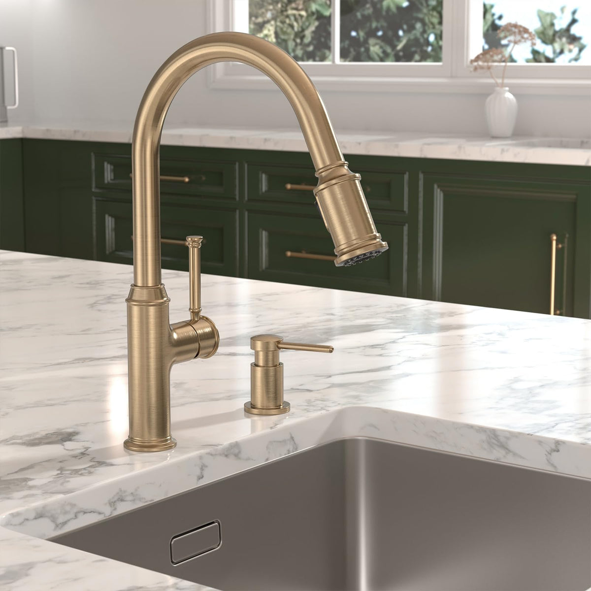 Lava Odoro brass kitchen pump head for durable, reliable handwashing
