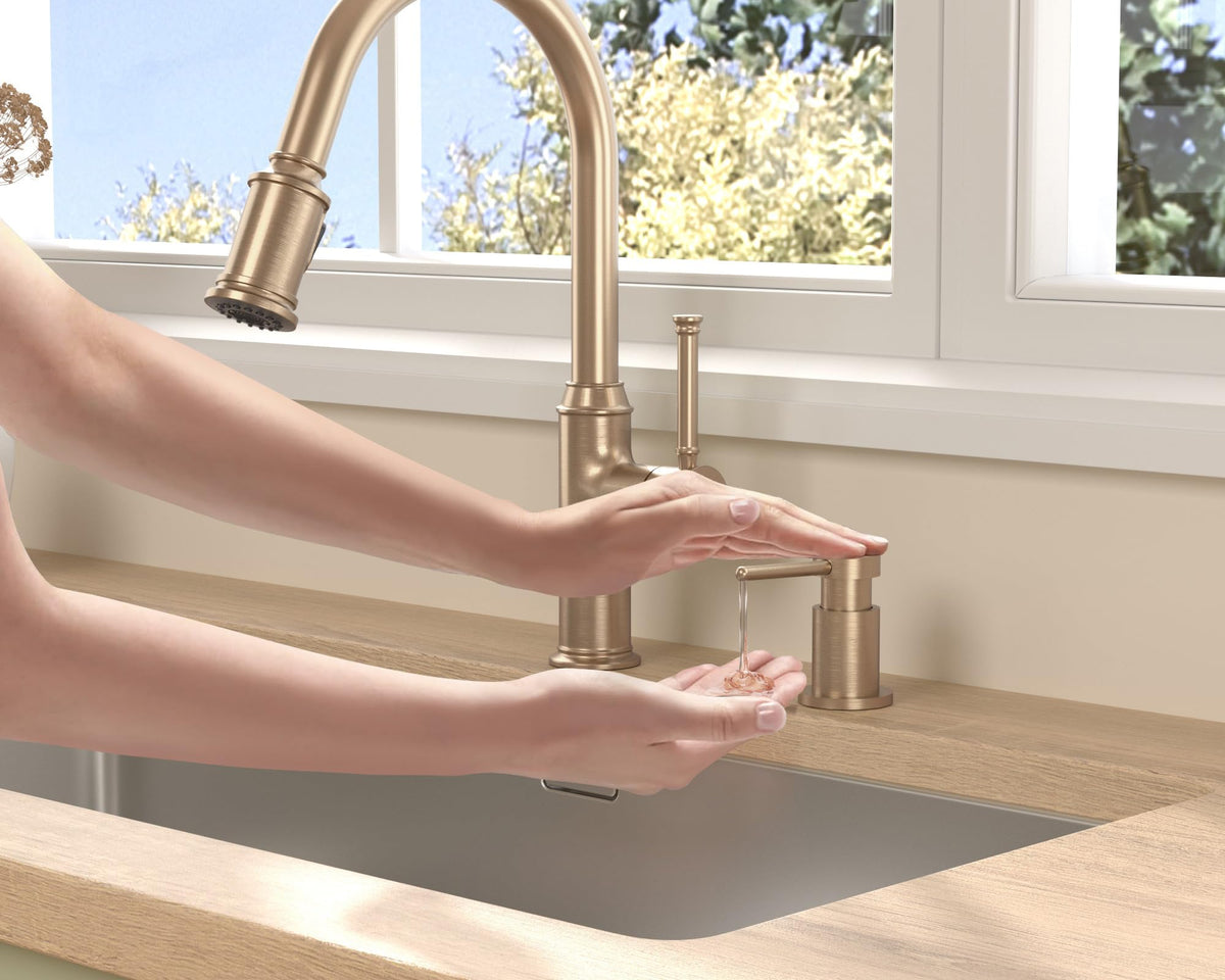 Lava Odoro modern champagne gold design complements various kitchen styles