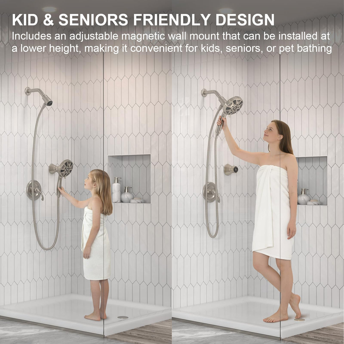Lava Odoro SH180-BN-D easy tool-free installation on standard shower arm