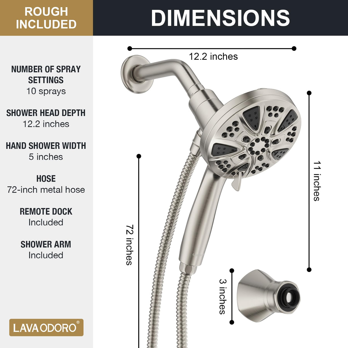 Lava Odoro SH180-BN-D pet cleaning with detachable handheld and magnetic dock