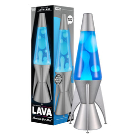 Lava The Original Lamp: 14.5-inch gray stratosphere with retro rocket glow for ambiance.