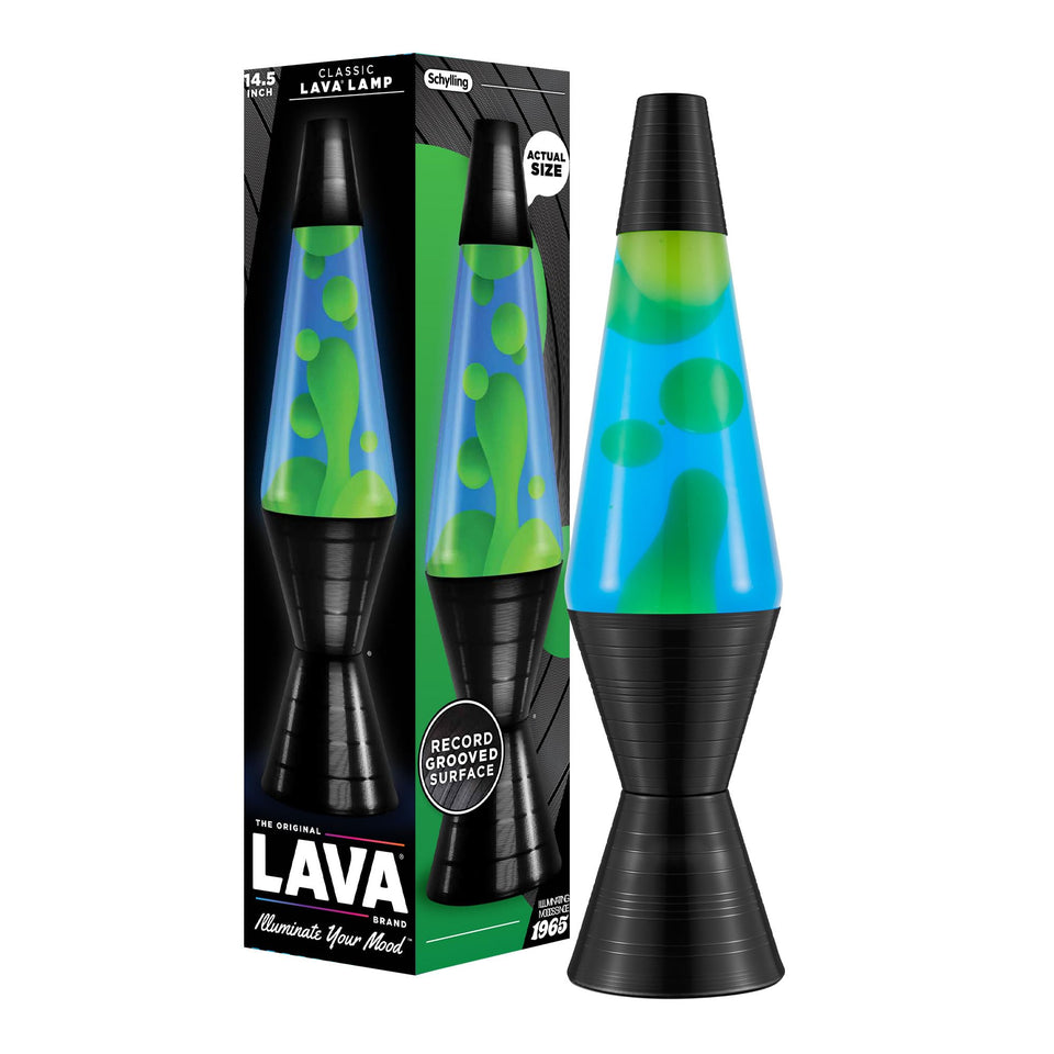 Lava The Original Lamp with grooved vinyl base—retro centerpiece