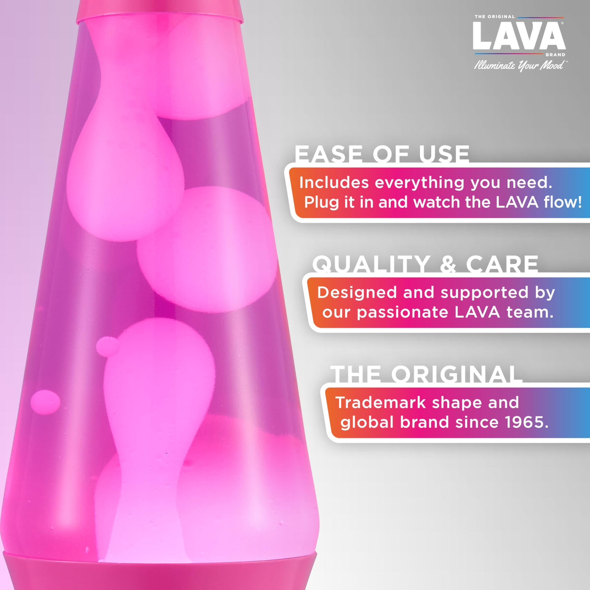 Lava Original Lamp wax purple creates captivating motion through the liquid